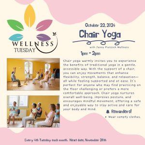 Wellness Tues Chair Yoga Oct 22, 2024.