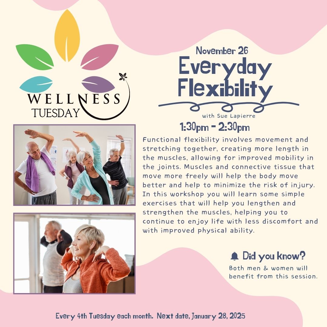 Wellness Tues Everyday Flexiblity Nov 26,24.